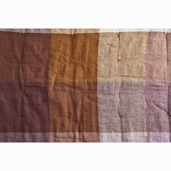 Grande housse de coussin lin & coton carreaux Madras
