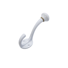 Patère double métal & porcelaine - Blanc
