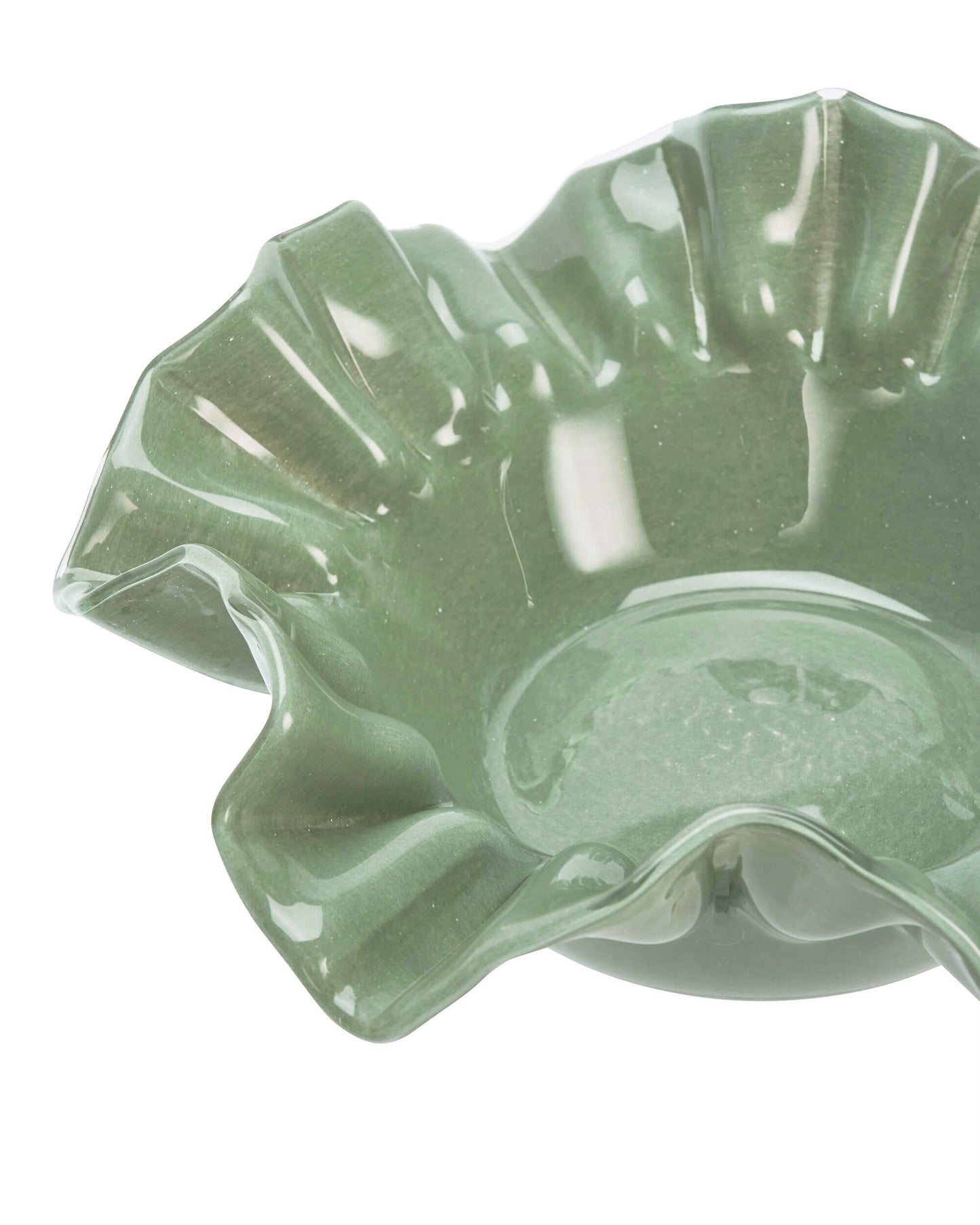 Plat en verre "Froufrou" - Vert