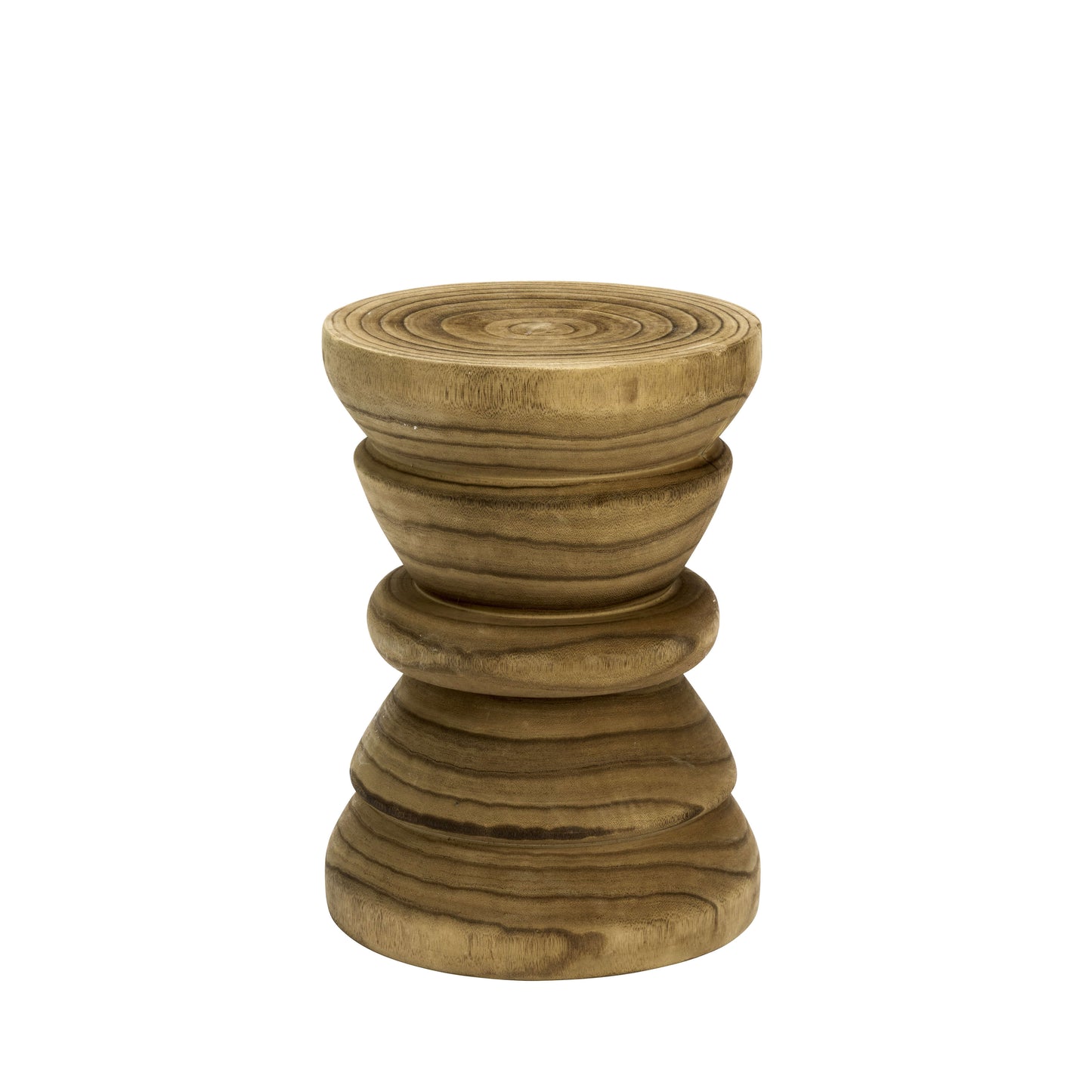 Tabouret bois brut sculpté