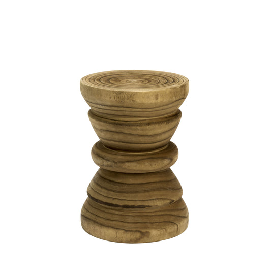 Tabouret bois brut sculpté