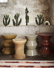 Tabouret métal laqué - Taupe