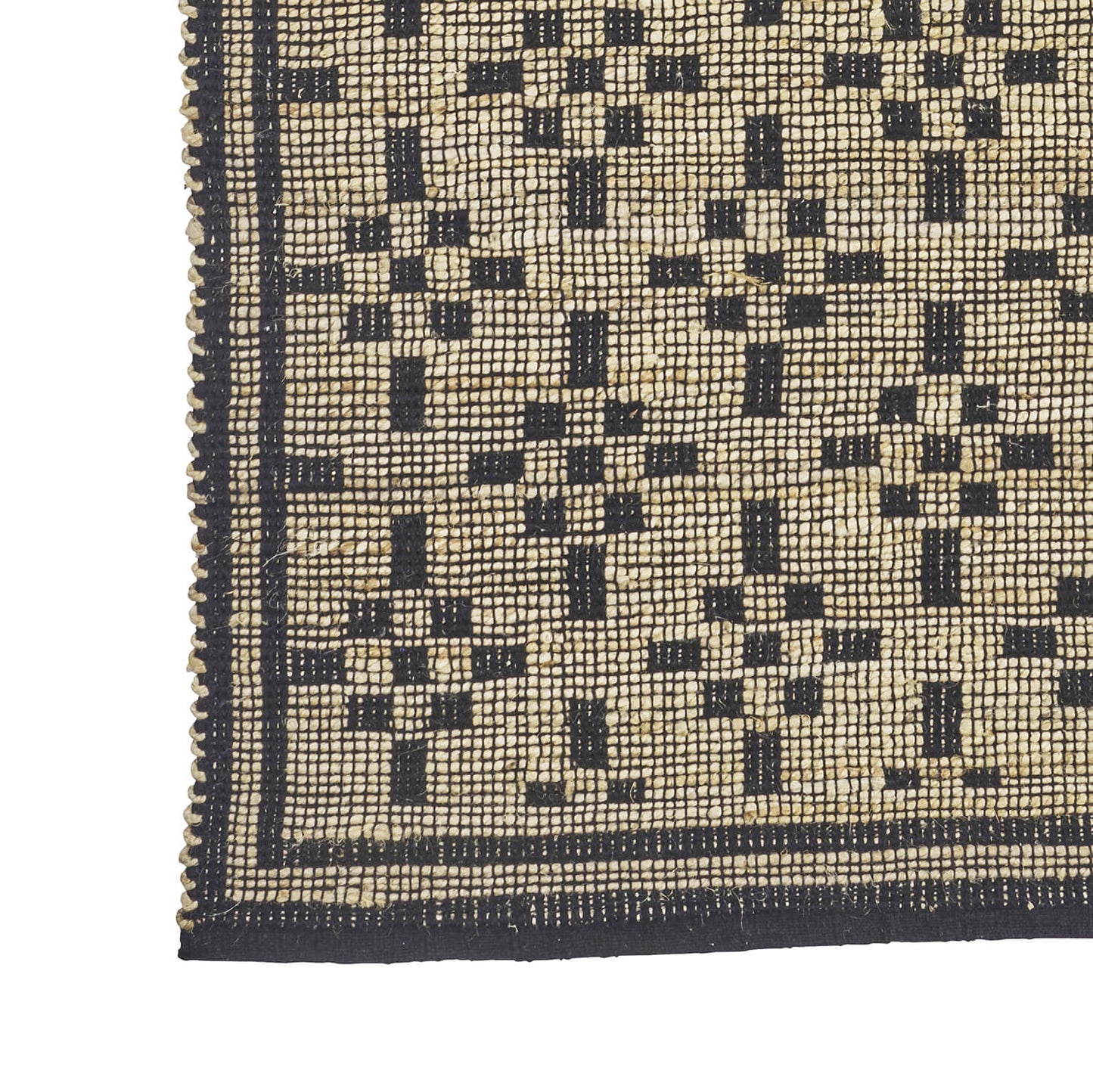 Tapis jute & coton 70x200 - Naturel/noir