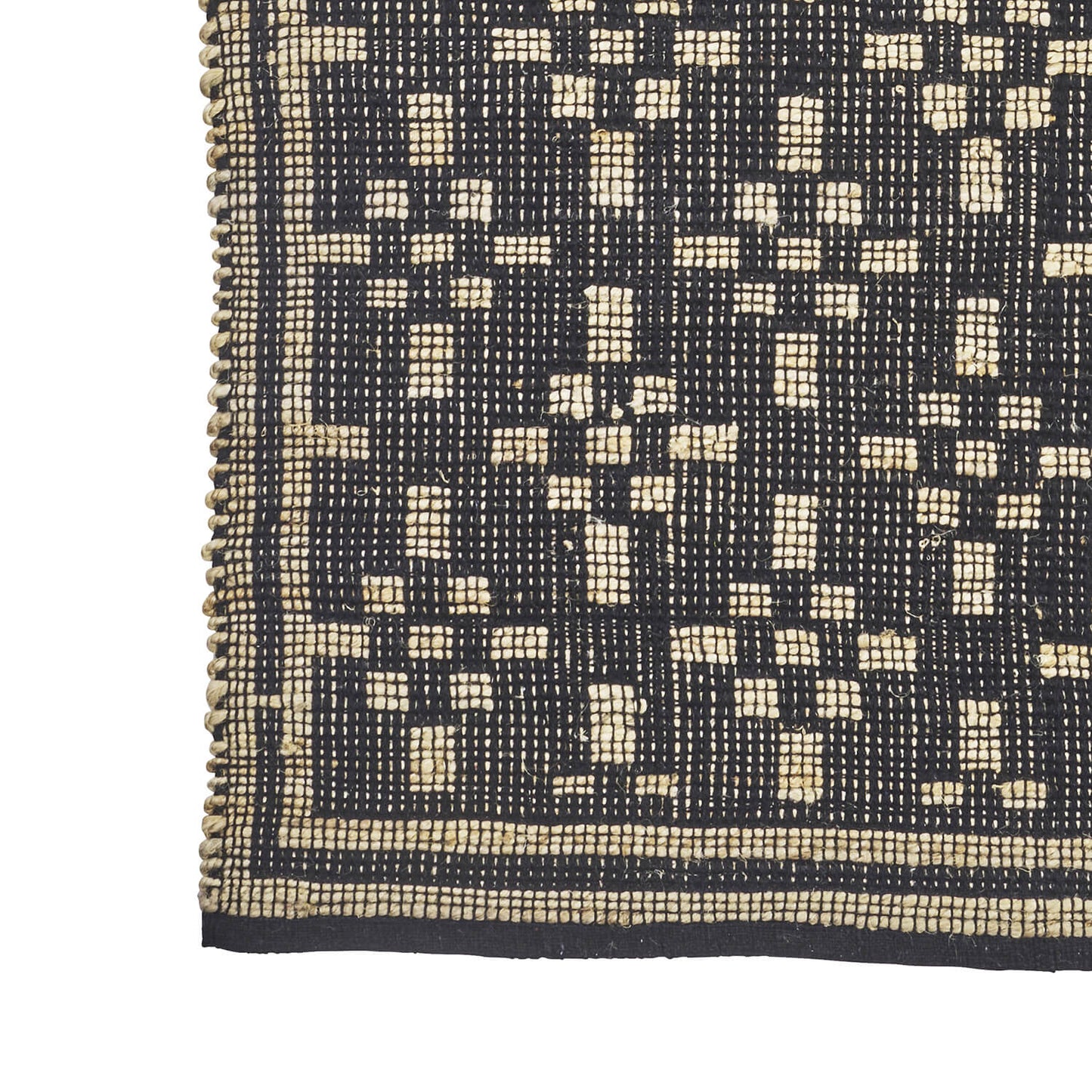 Tapis jute & coton 70x200 - Naturel/noir