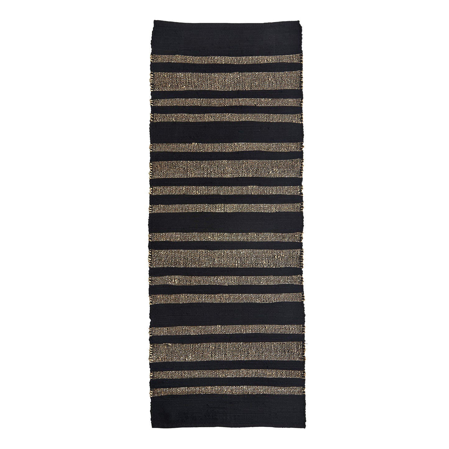 Tapis long sisal & coton 70x200 - Noir/naturel