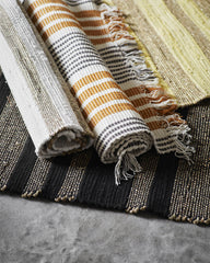 Tapis long sisal & coton 70x200 - Noir/naturel