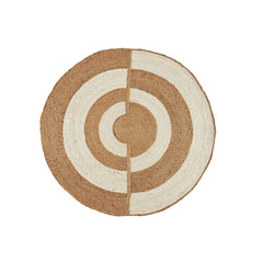Tapis jute  ø120cm - Orange brûlé/Naturel
