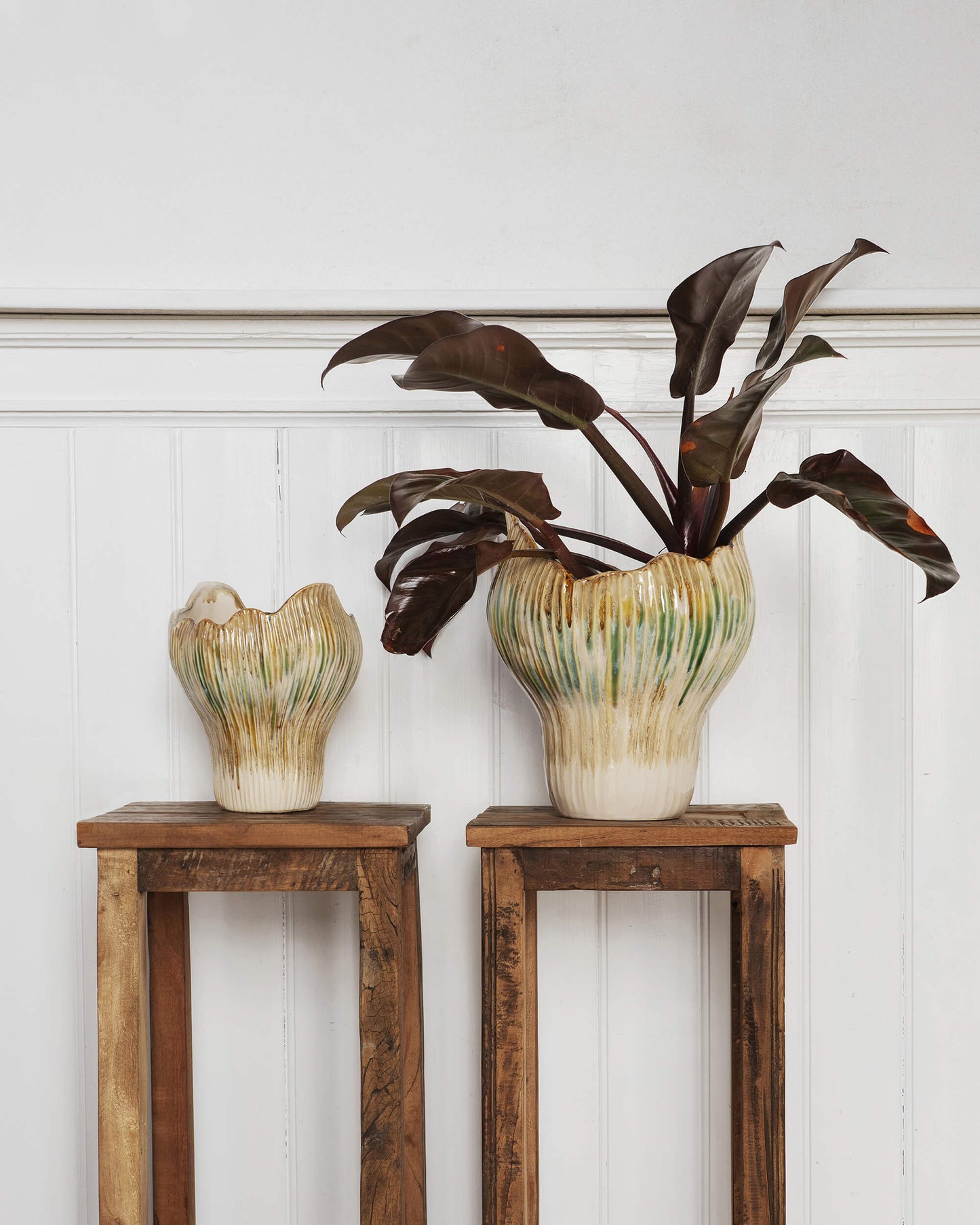 Vase en céramique Rétro Floral - M