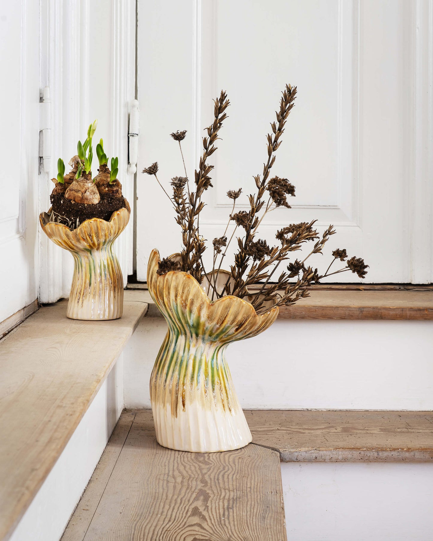 Vase en céramique Rétro Floral - L