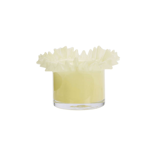 Vase en verre soufflé - Jaune paille