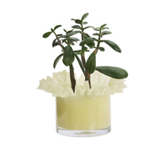 Vase en verre soufflé - Jaune paille