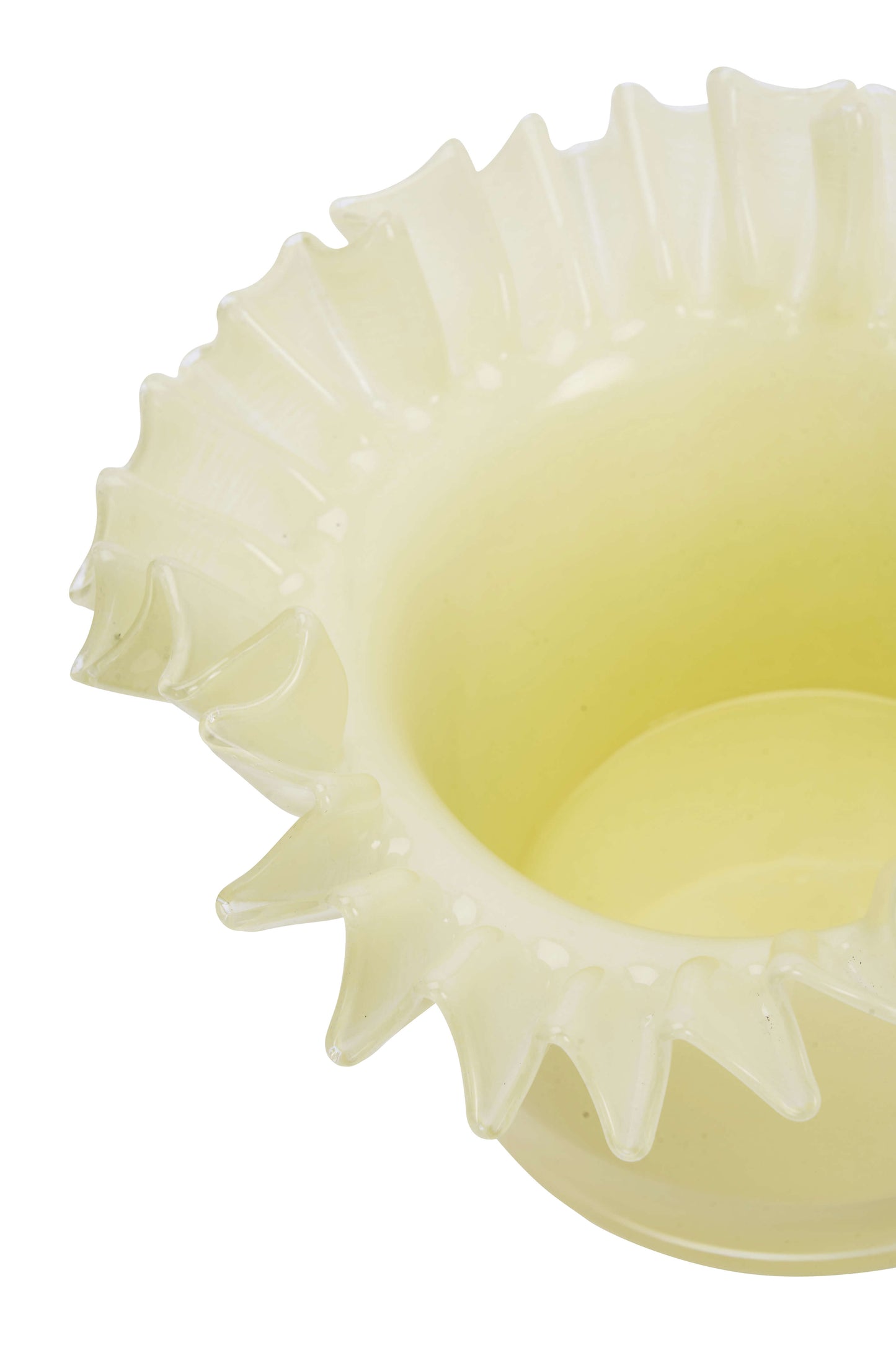 Vase en verre soufflé - Jaune paille