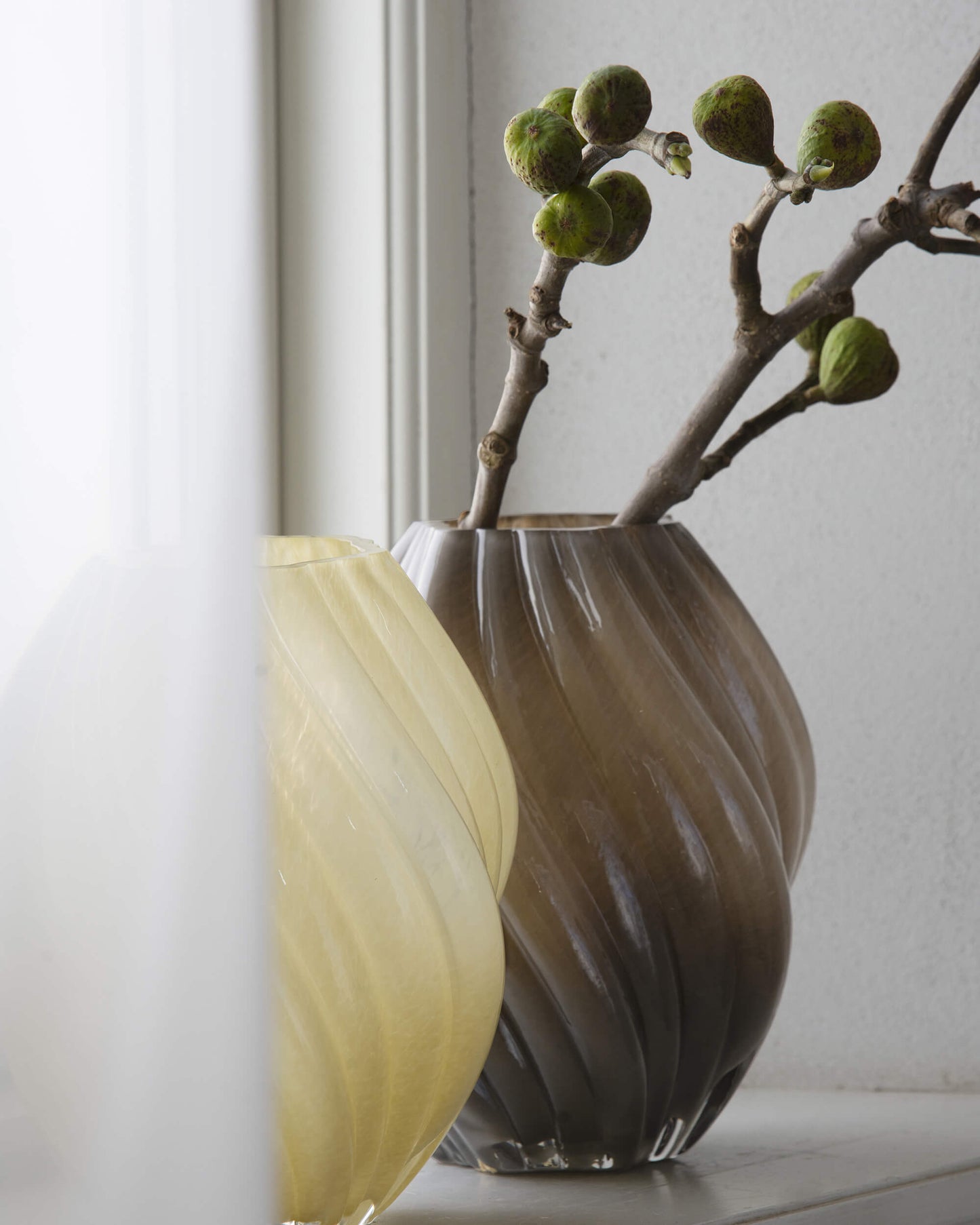 Vase en verre torsadé - Miel