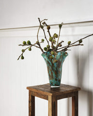 Vase en verre soufflé - Vert et brun