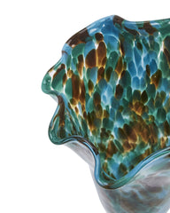 Vase en verre soufflé - Vert et brun