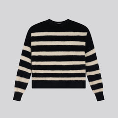 Pull marinière "Fox Wool" - Noir/écru