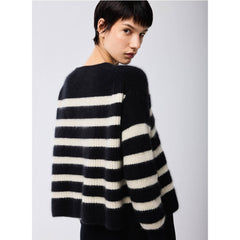 Pull marinière "Fox Wool" - Noir/milk