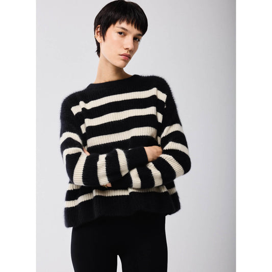 Pull marinière "Fox Wool" - Noir/milk