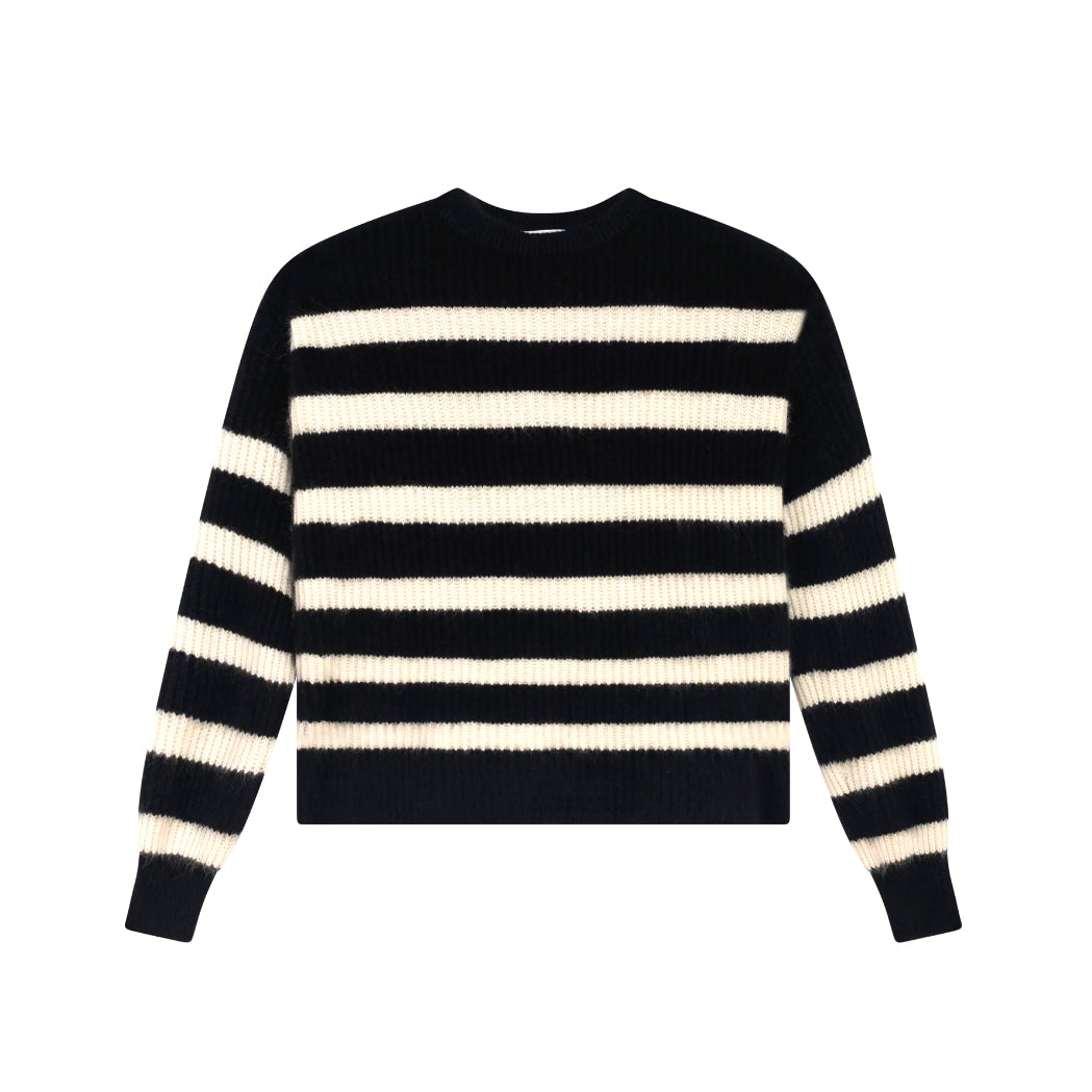 Pull marinière "Fox Wool" - Noir/milk