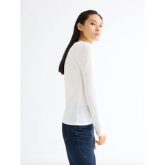 Tee-shirt coton & cachemire - Blanc lait