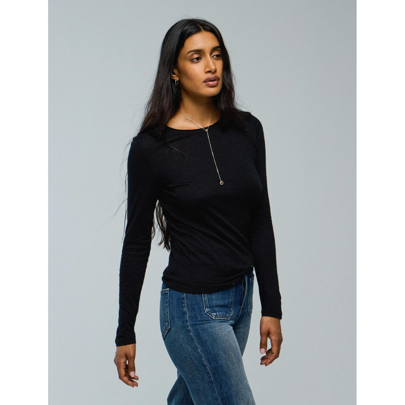 Tee-shirt coton & cachemire - Noir
