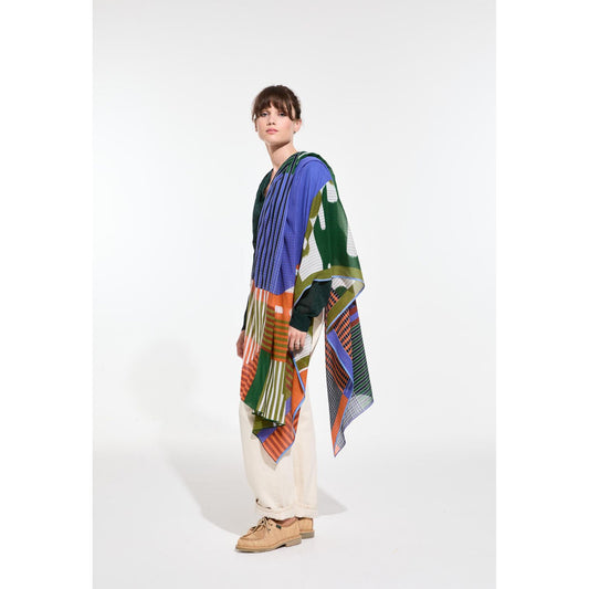 Étole "Cascade" - Bleu/vert