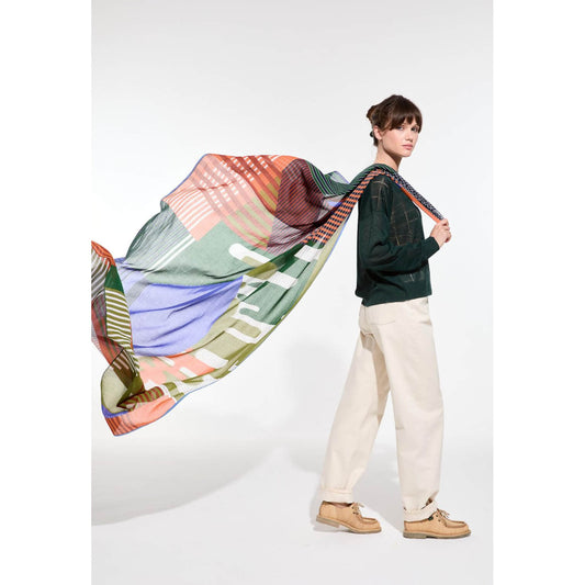 Étole "Cascade" - Bleu/vert