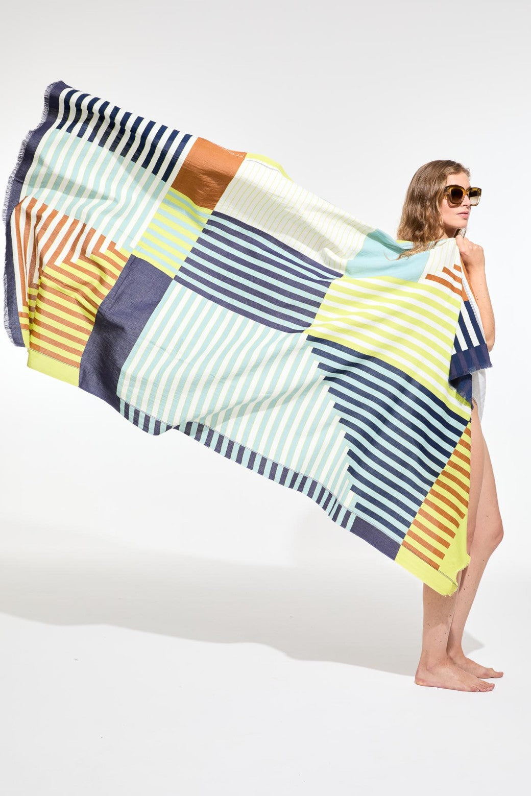 Fouta/Drap de plage "Riviera" - Lime