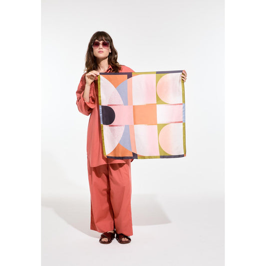 Carré en soie "Moonlight"- Blush