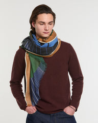 Étole en laine & soie "Astre" - Kaki-brun