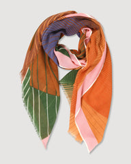 Étole en laine & soie "Astre" - Orange