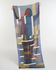 Foulard en laine "Petra" - Bleu