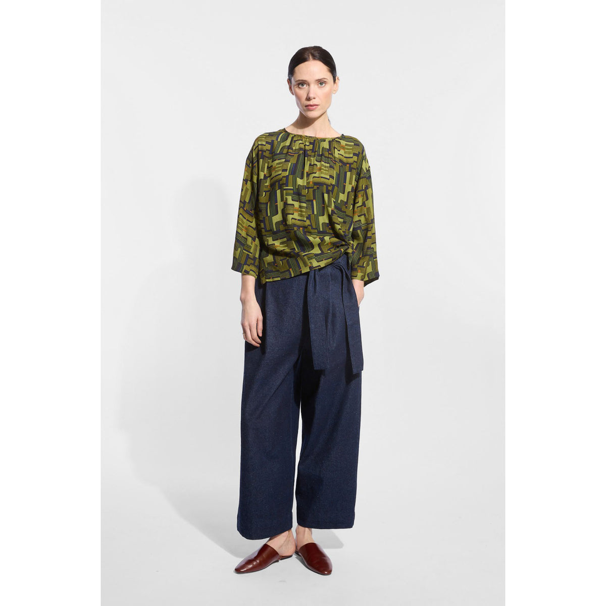 Jean wide leg "Zao" denim brut lavé