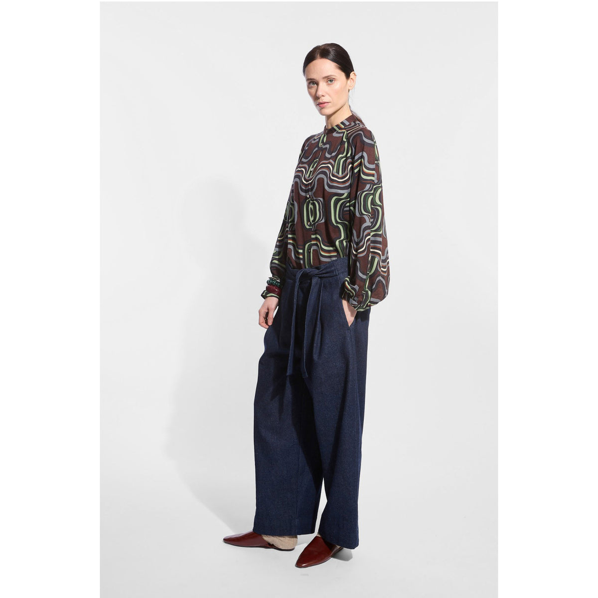 Jean wide leg "Zao" denim brut lavé