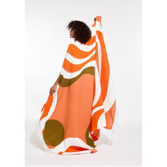 Plaid "Nébuleuse" graphique - Orange