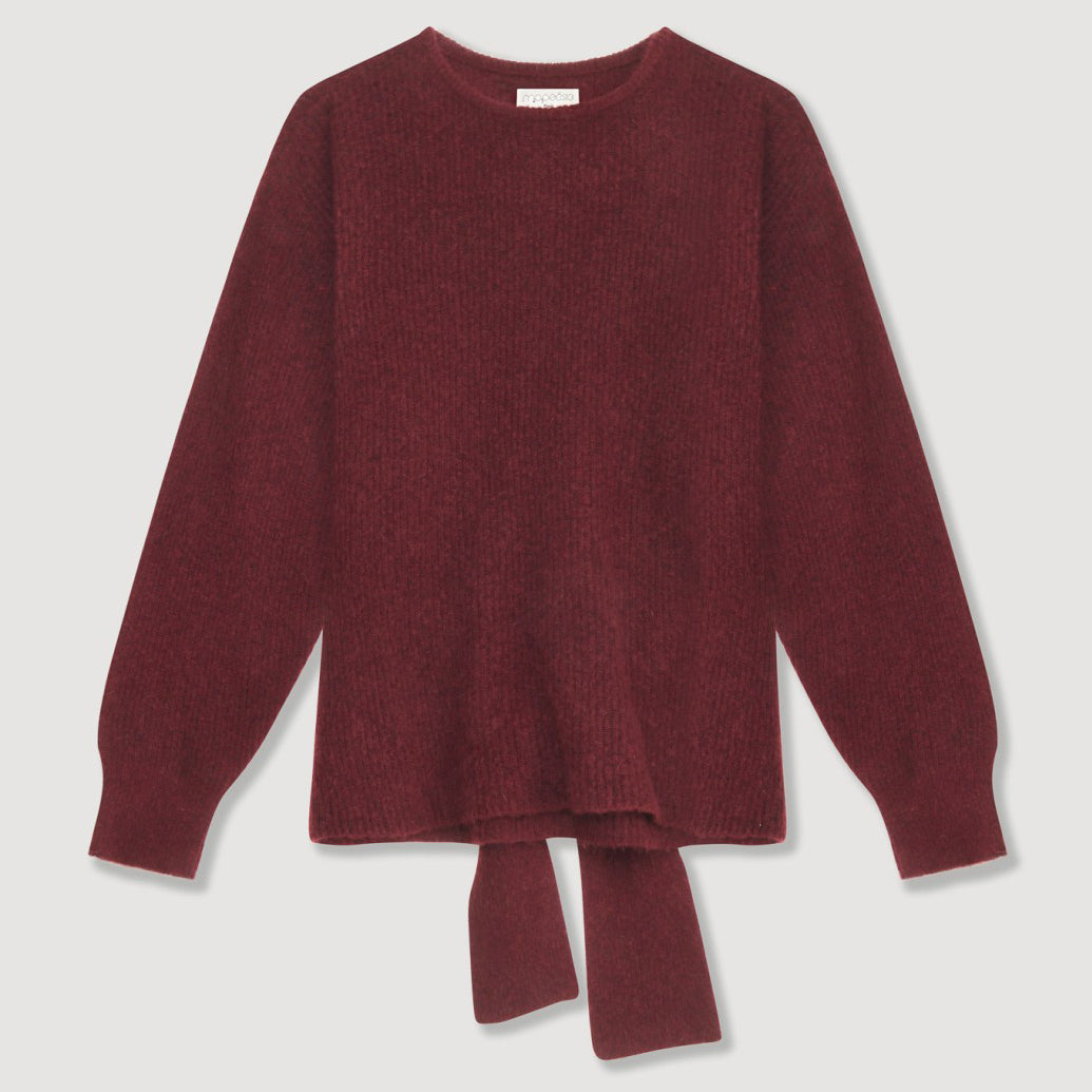 Pull "Paola Joana" laine & super mohair - Bordeaux
