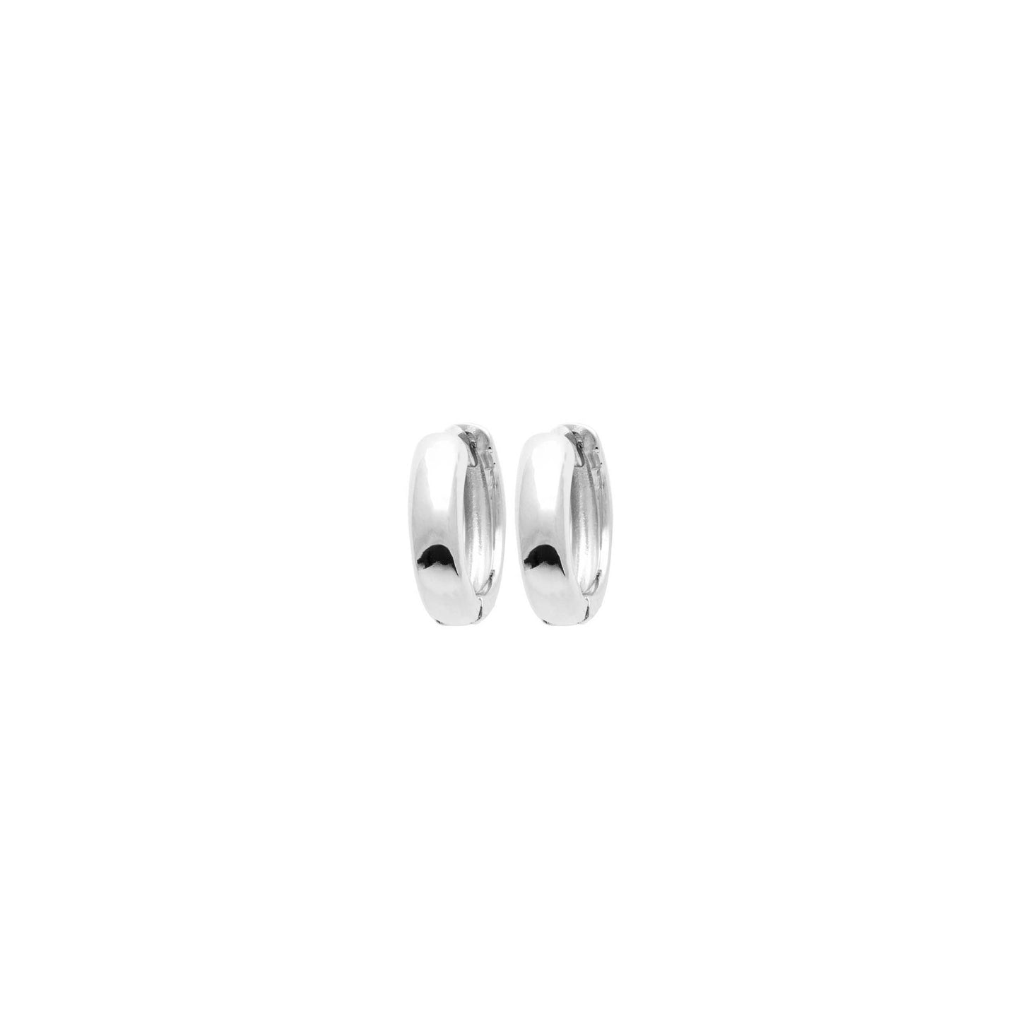 Mini-créoles "demi-tube" 12mm - Argent