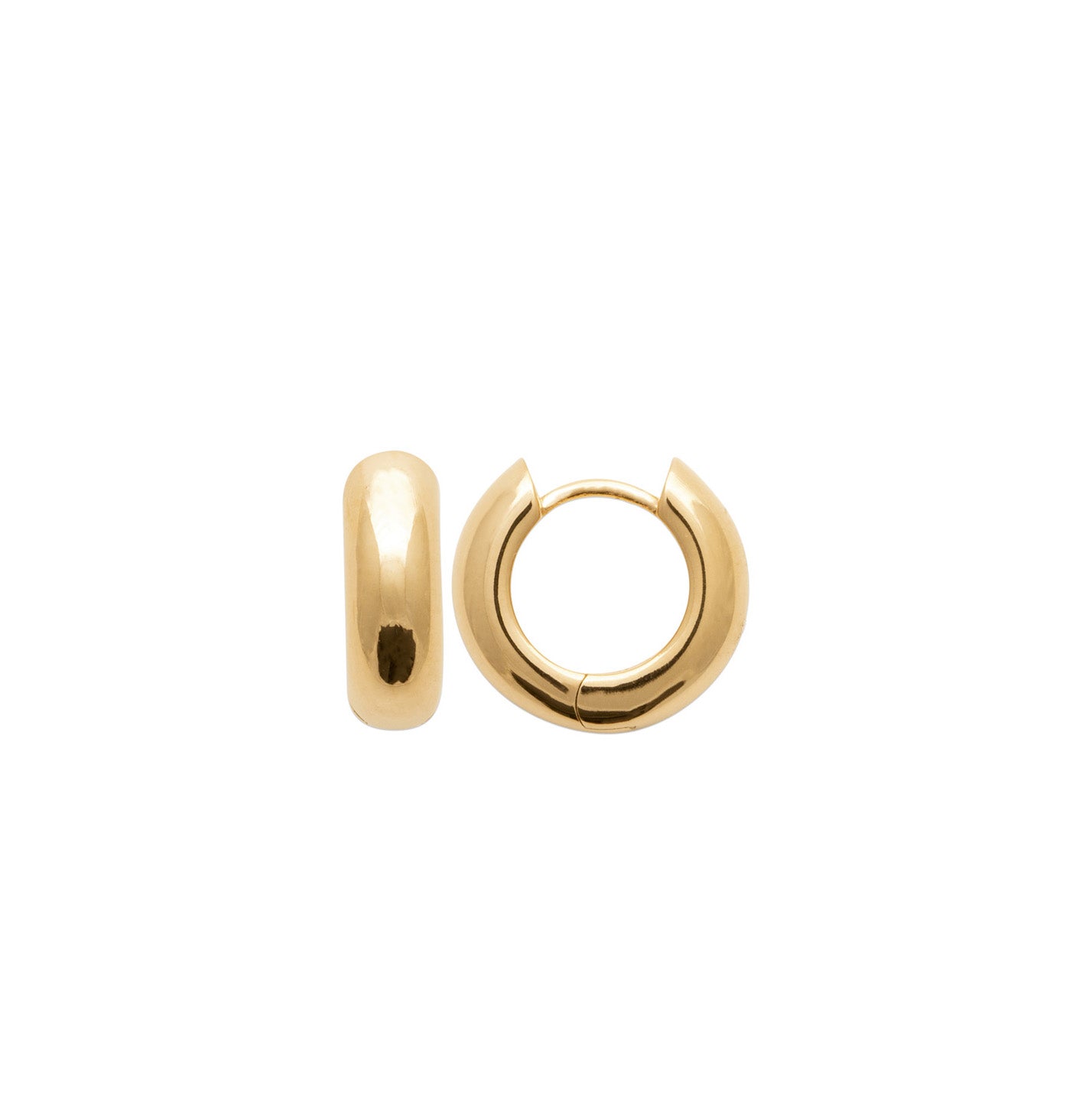 Mini-créoles "tube" plaqué Or 15mm