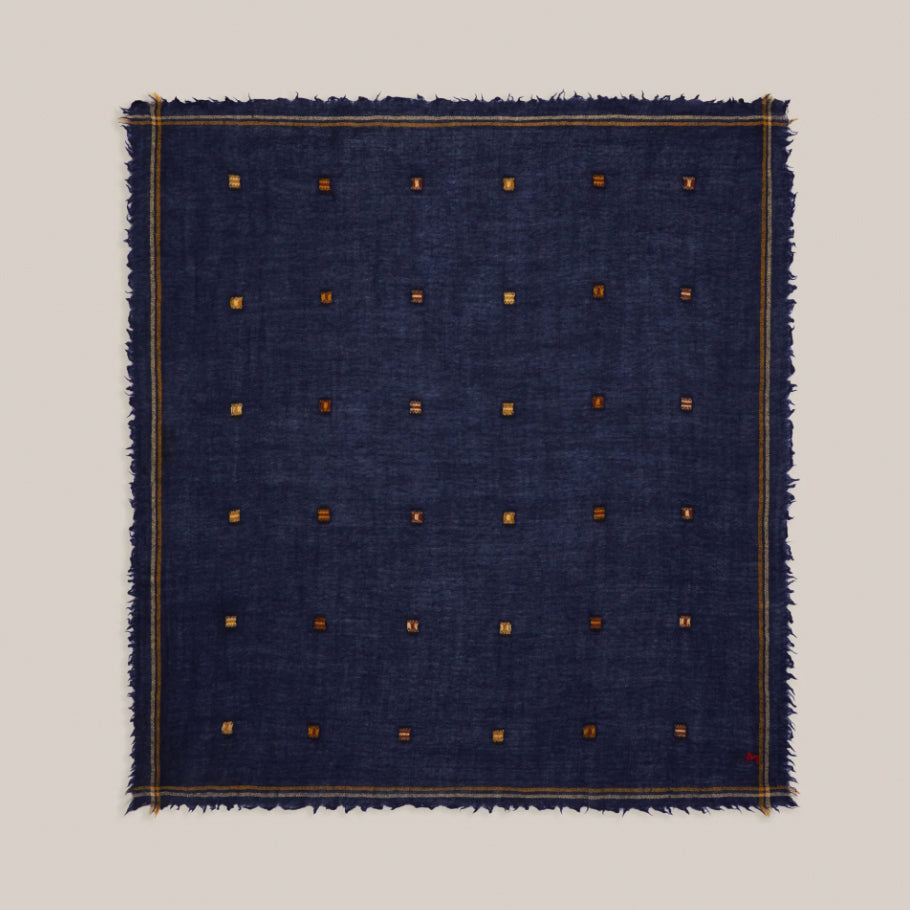 Carré "Chelsea" N°815 laine - Magic blue