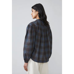 Blouse "Emma" - Tartan Slate Grey