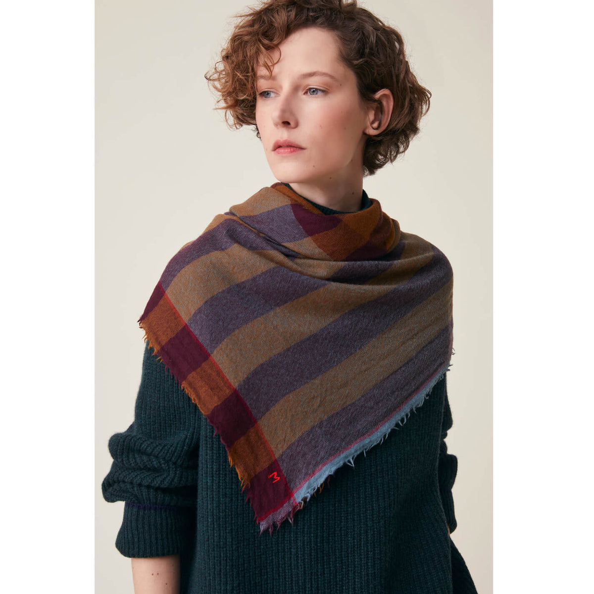 Grand carré laine et cachemire "Phenix" N°854 - Taffeta