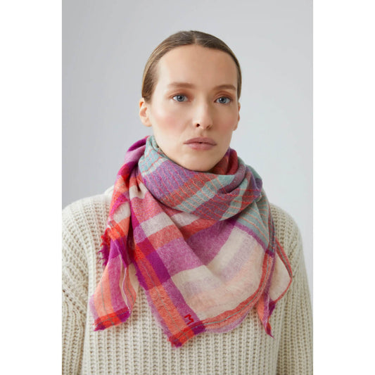 Grand foulard "Chaï" N°752 laine - Azaléa
