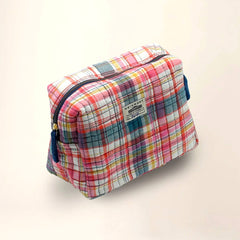 Grande trousse "Secret Checks" - Pop pink