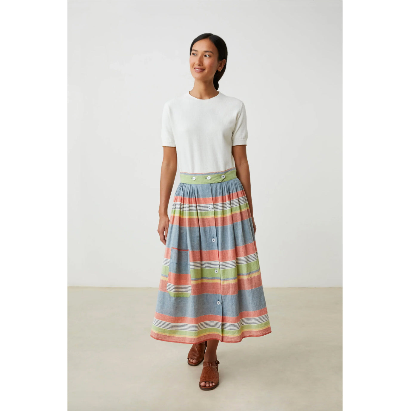 Jupe "Mona" Sand stripes