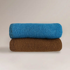 Plaid "83" laine Dip dye - Café/bleu
