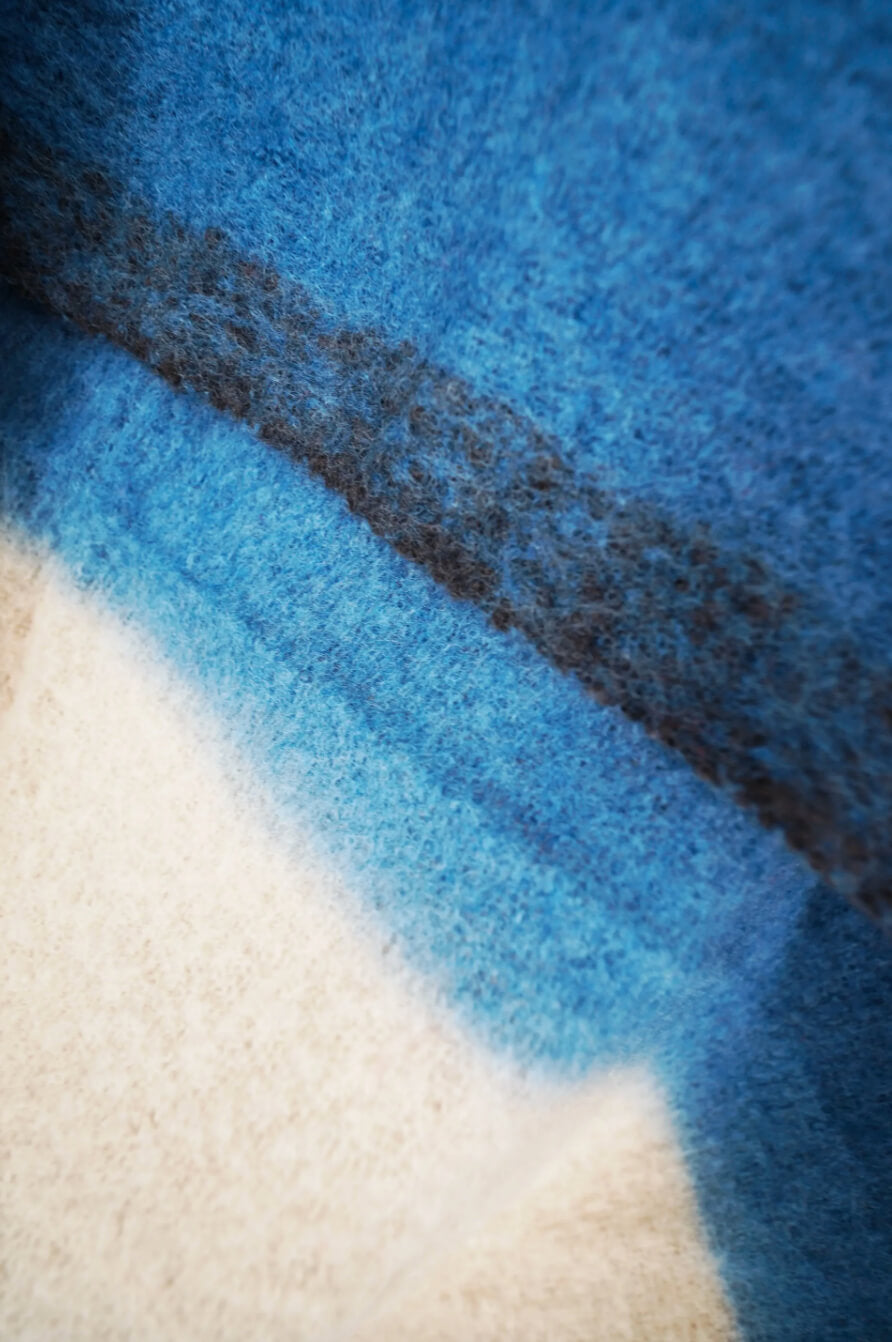 Plaid "83" laine Dip dye - Café/bleu