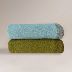 Plaid "83" laine Dip dye - Olive/ciel