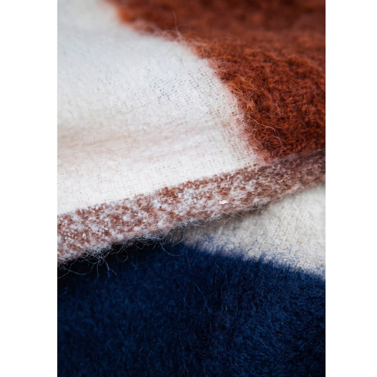 Plaid "Jori" N°83 laine Dip dye - Navy blue/brick