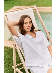 Chemise lin "Molan" - Blanc