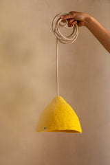 Abat-jour feutre "Tipi" S - Citron